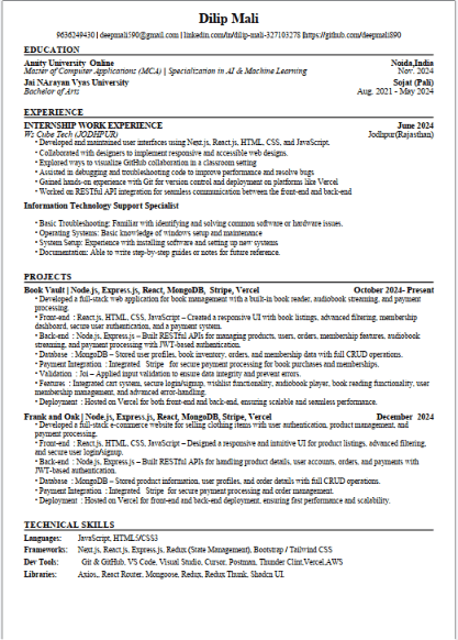 Software Engineer Resume